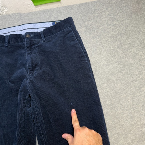Polo Ralph Lauren Pants Mens 34x32 (33x30) Navy Corduroy Trousers Classic Fit - Picture 3 of 11